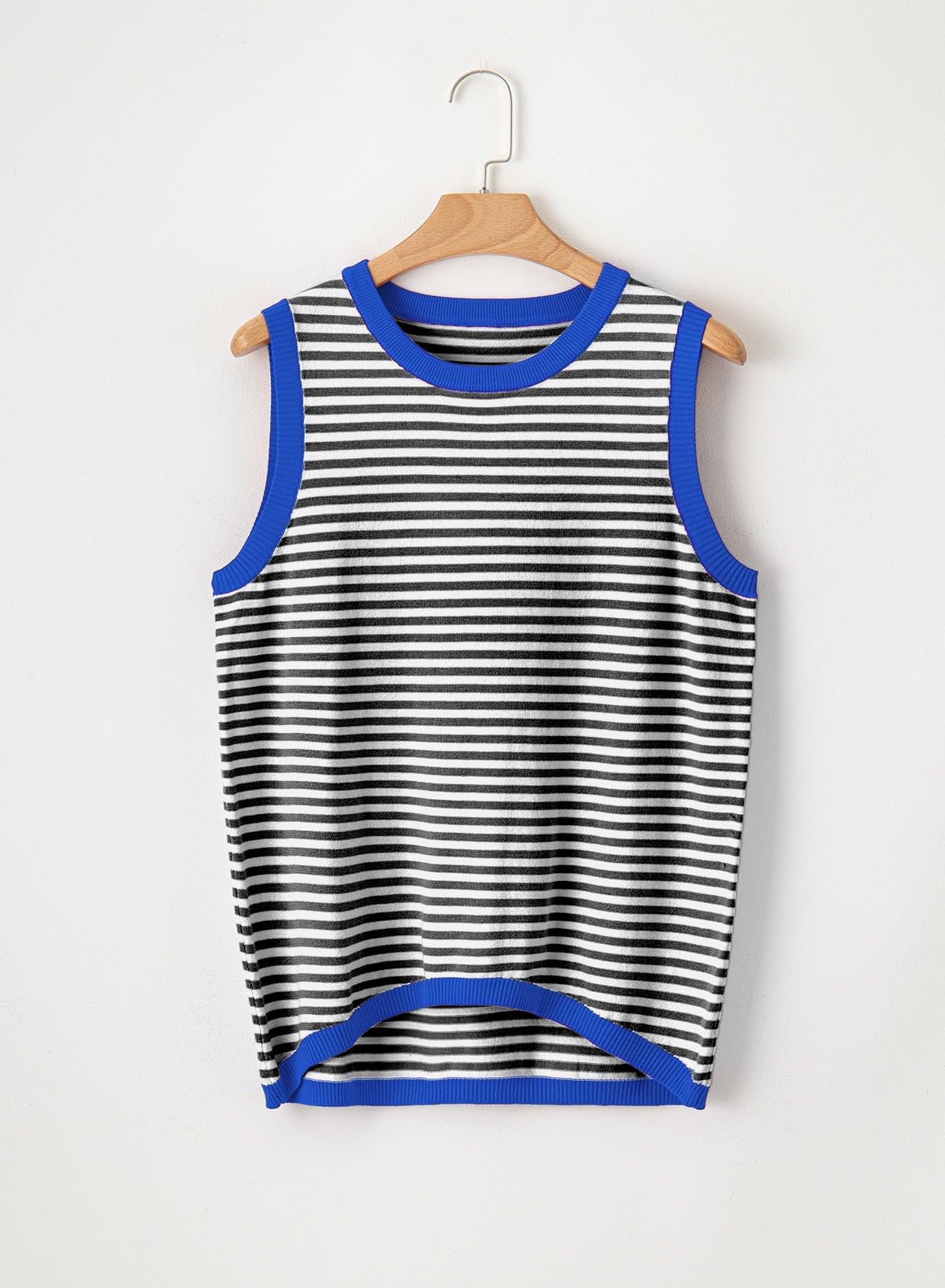 Foto 5 pulgar | Camiseta Sin Mangas Dokotoo Summer Para Mujer Tejida A Rayas Negra - Venta Internacional.