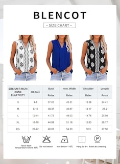 Foto 6 | Camiseta Sin Mangas Blencot Summer Para Mujer, Cuello En V, Gasa, Azul Oscuro, L - Venta Internacional.