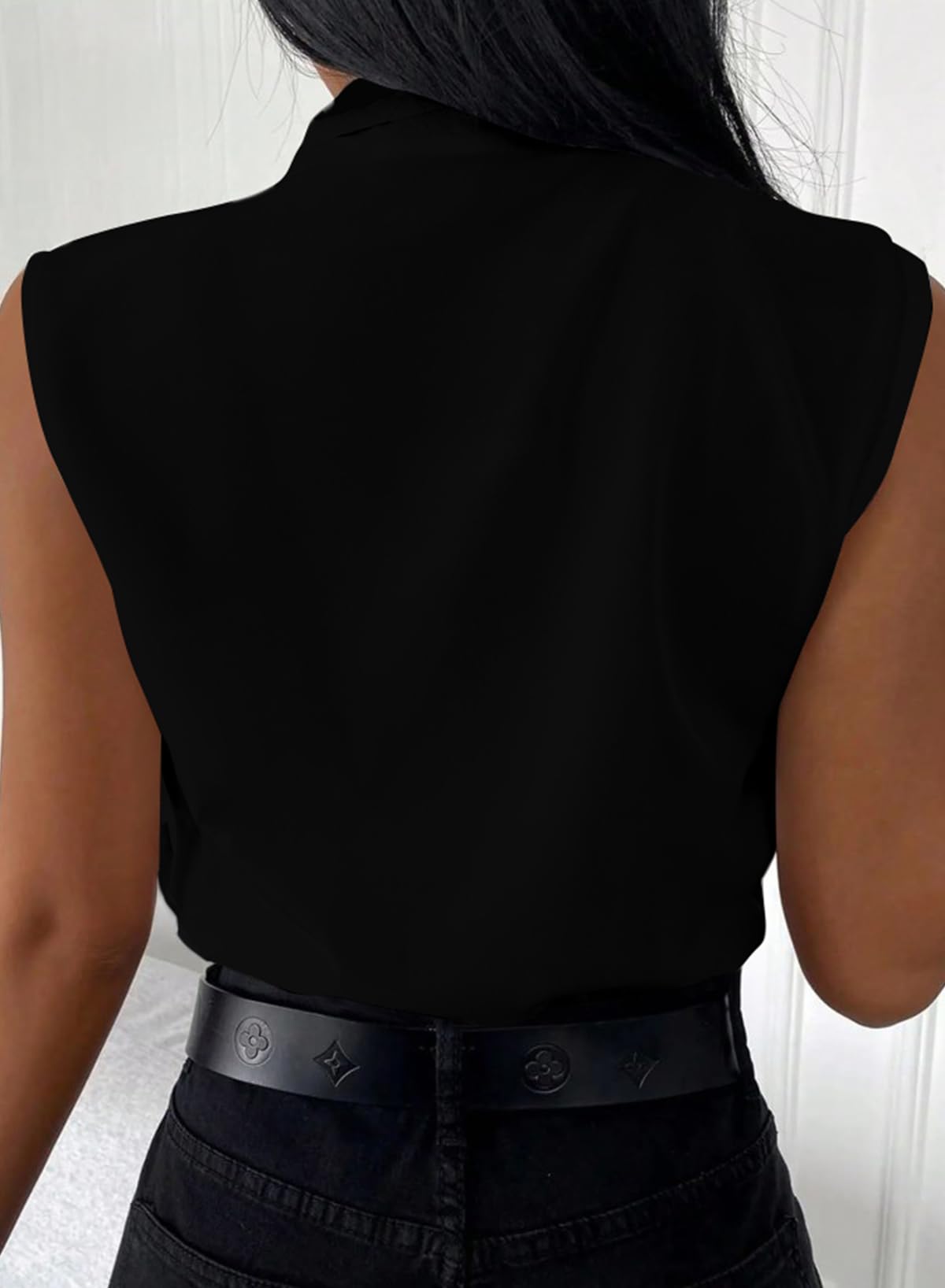 Foto 3 pulgar | Camiseta Sin Mangas Blencot Para Mujer, Cuello En V, Sin Mangas, Verano, Color Negro L - Venta Internacional.