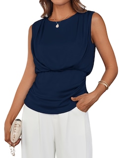 Foto 1 | Blusa Grace Karin Para Mujer, Elegante, Sin Mangas, Cuello Redondo, Azul Marino, Talla M - Venta Internacional.