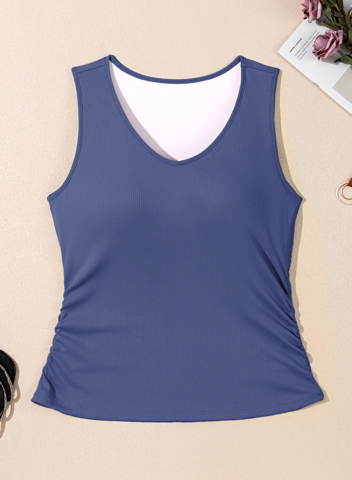 Foto 7 pulgar | Camiseta Sin Mangas Dokotoo Summer Sin Mangas Con Sujetador Incorporado - Venta Internacional.