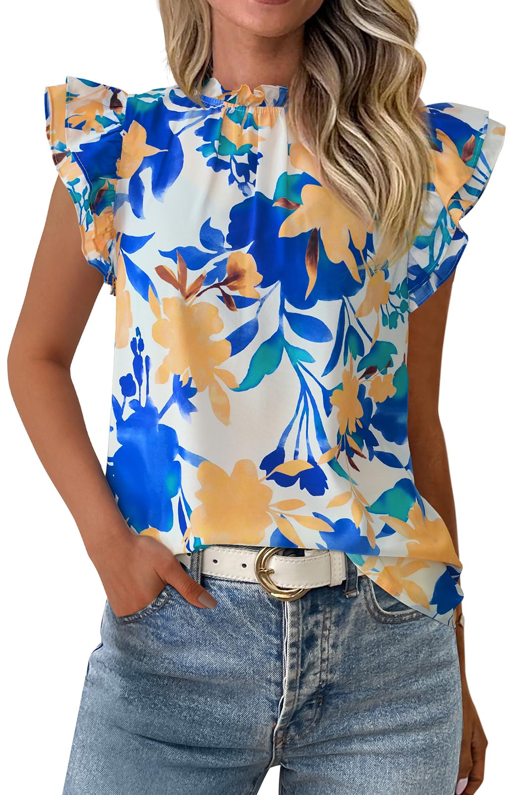 Blusa Prettygarden De Chifón De Manga Corta Con Volantes Para Mujer - Venta Internacional.