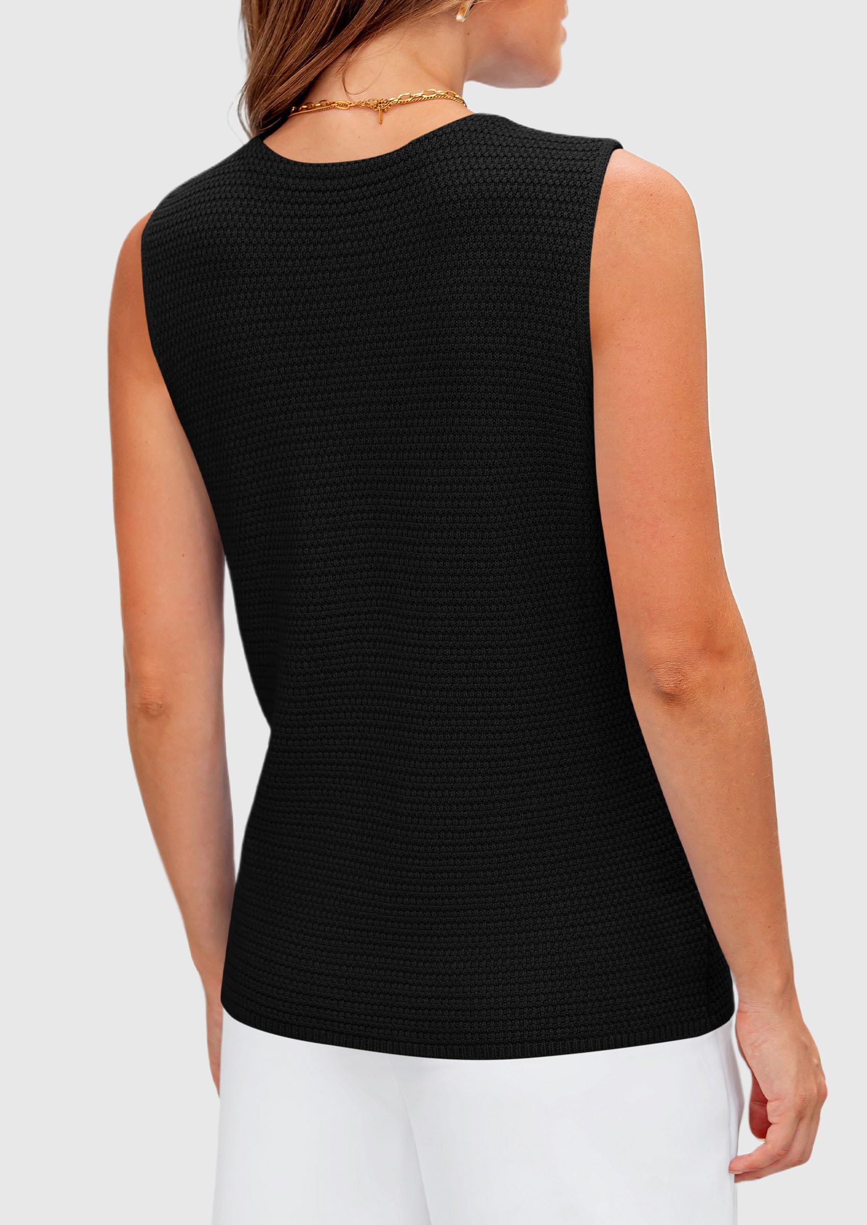 Foto 3 pulgar | Chaleco Tipo Suéter Prettygarden Para Mujer, Verano 2025, Negro, Talla S - Venta Internacional.