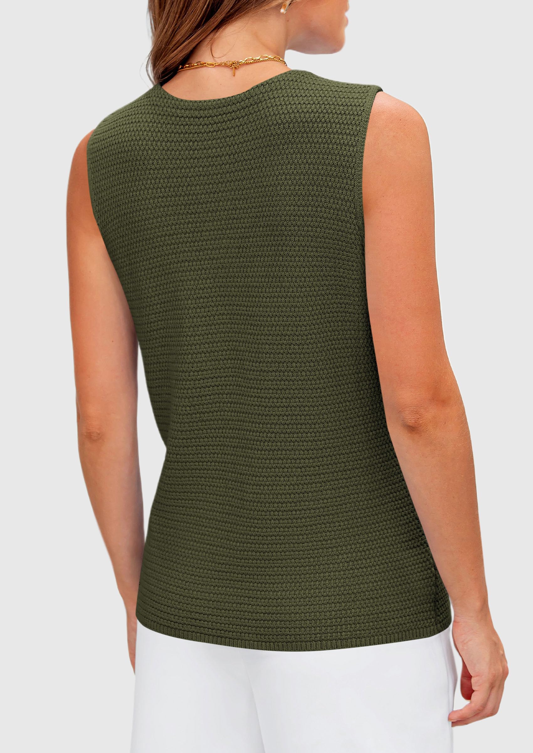 Foto 3 pulgar | Chaleco Tipo Suéter Prettygarden Para Mujer 2025, Verde, Talla Xl - Venta Internacional.