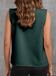 Foto 4 | Camiseta Sin Mangas Evaless Trendy 2025 Con Cuello En V Plisado Para Mujer - Venta Internacional.