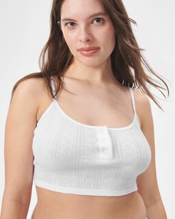 Foto 2 | Camiseta Sin Mangas Florence De Mills Cozy Crush Sweet Pointelle White - Venta Internacional.