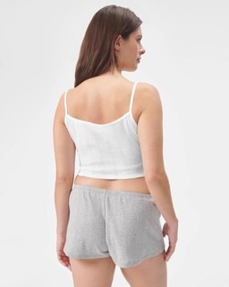 Foto 4 | Camiseta Sin Mangas Florence De Mills Cozy Crush Sweet Pointelle White - Venta Internacional.