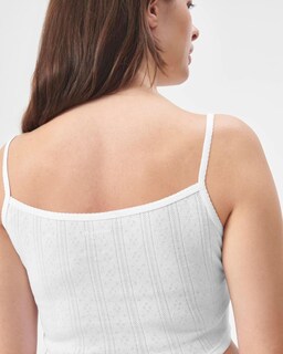 Foto 5 | Camiseta Sin Mangas Florence De Mills Cozy Crush Sweet Pointelle White - Venta Internacional.