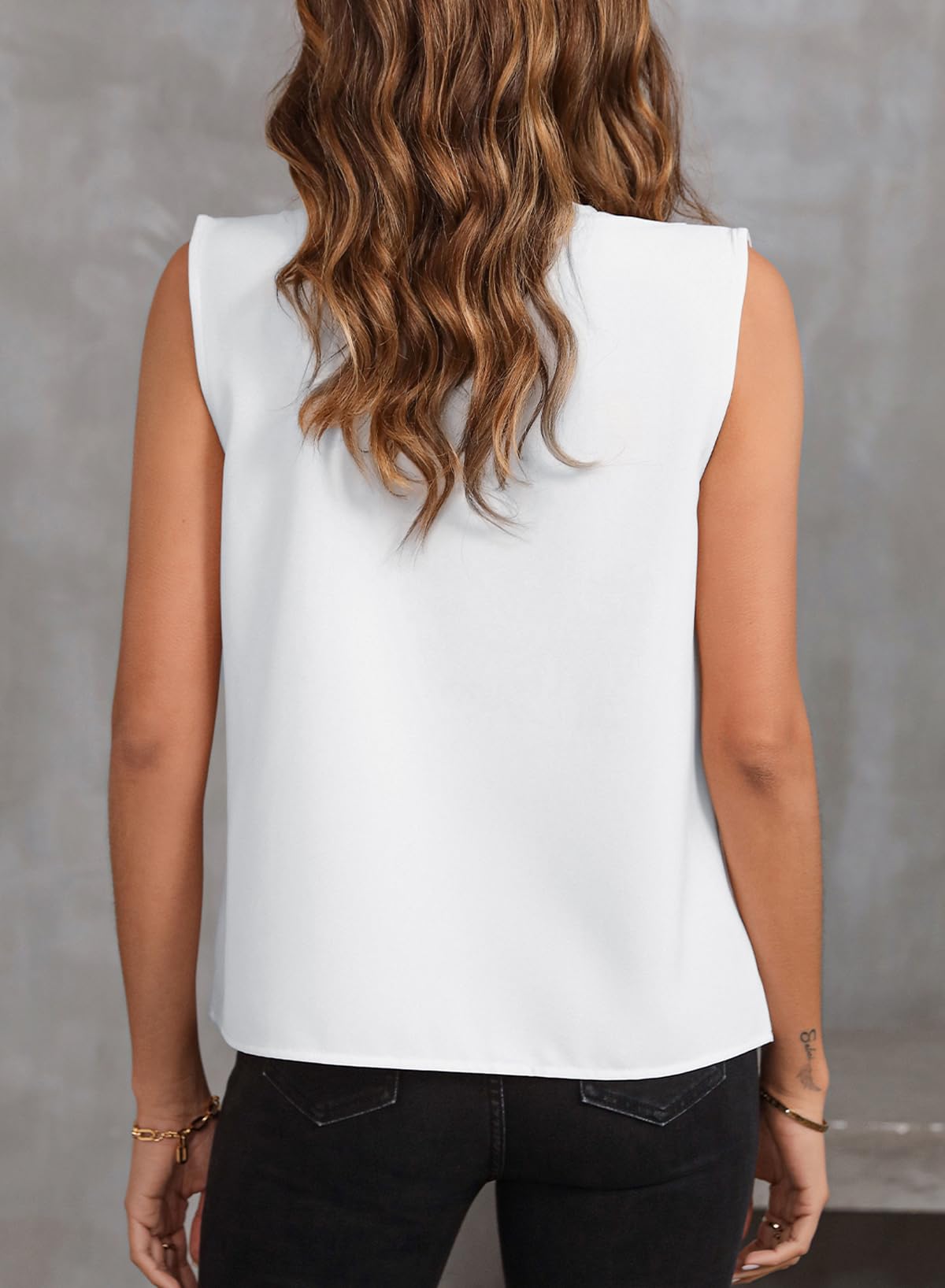 Foto 5 pulgar | Blusa Plisada Con Cuello En V Evaless Para Mujer, Talla L - Venta Internacional.