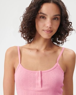 Foto 4 | Camiseta Sin Mangas Florence De Mills Cozy Crush Sweet Pointelle Pink - Venta Internacional.
