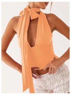 Foto 5 | Bufanda Halter Top Corto Soly Hux Para Mujer Naranja Talla L - Venta Internacional.
