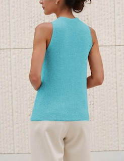 Foto 3 | Blusa Yeokou Para Mujer Cuello Cruzado Punto Azul Talla L - Venta Internacional.