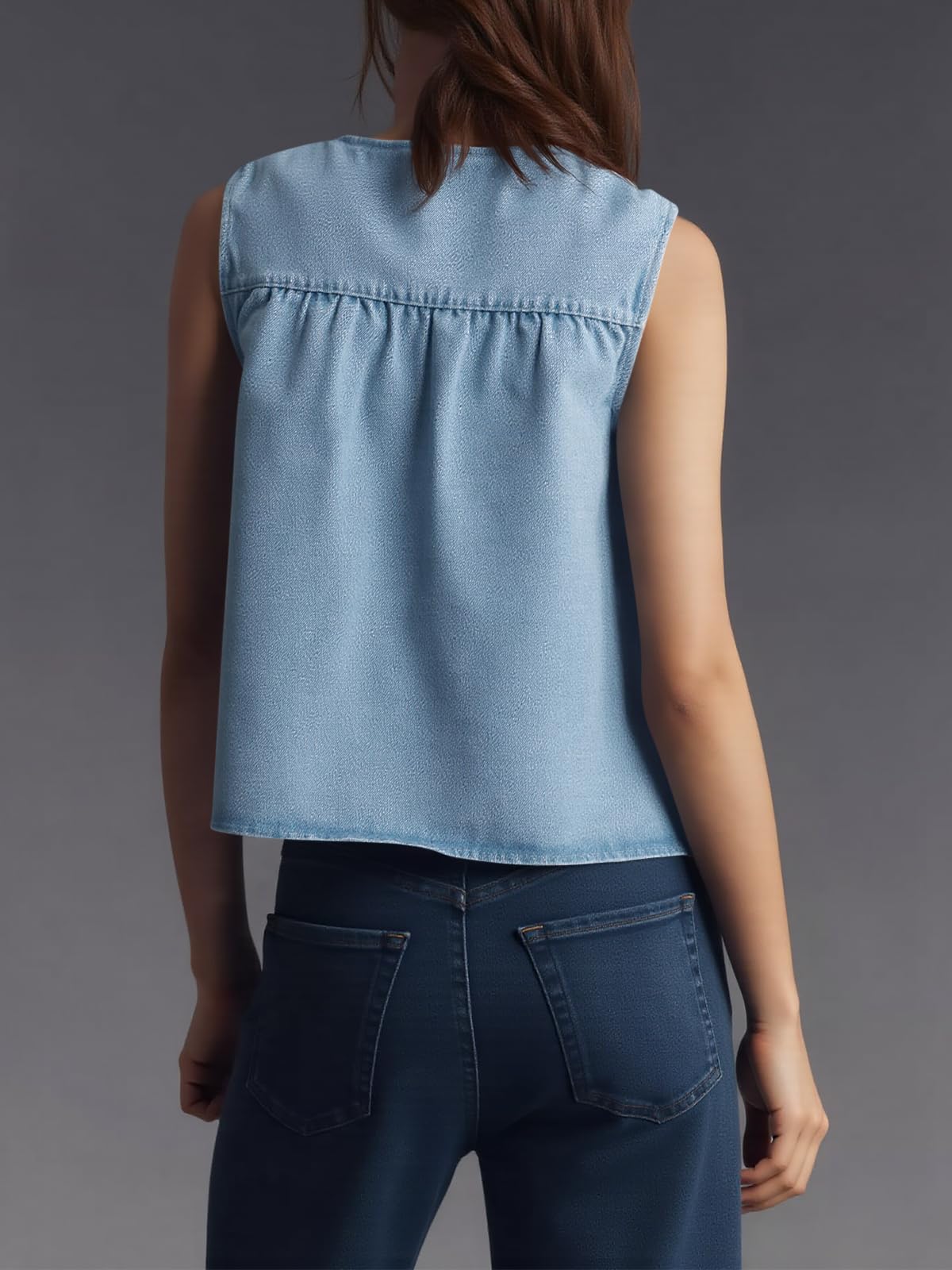 Foto 3 pulgar | Camiseta Sin Mangas Cicky Bell Para Mujer Babydoll Peplum - Venta Internacional.