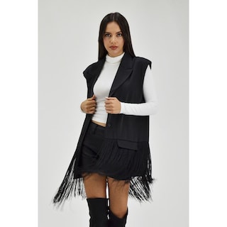 Foto 1 | Chaleco con Flecos Roman Fashion Juvenil 80278 color Negro
