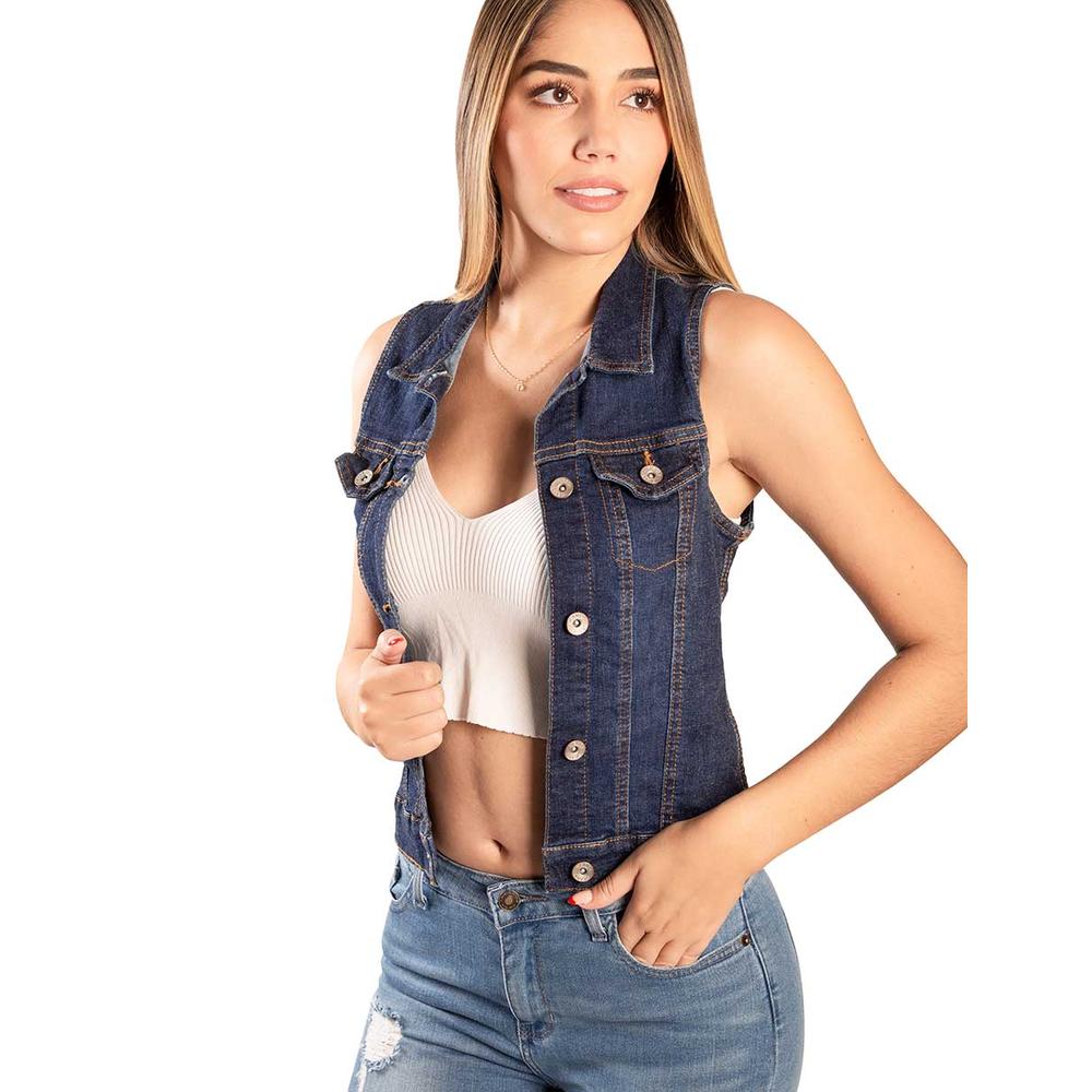 Foto 2 pulgar | Chaleco Jeanswest Azul para Mujer