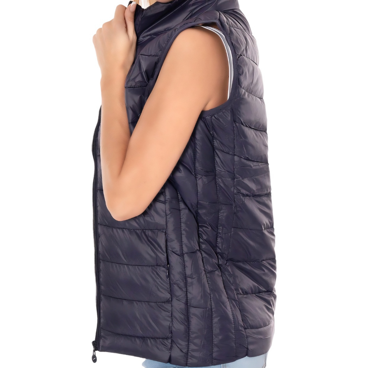 Foto 5 pulgar | Chaleco Acolchonado Azul Marino para Mujer