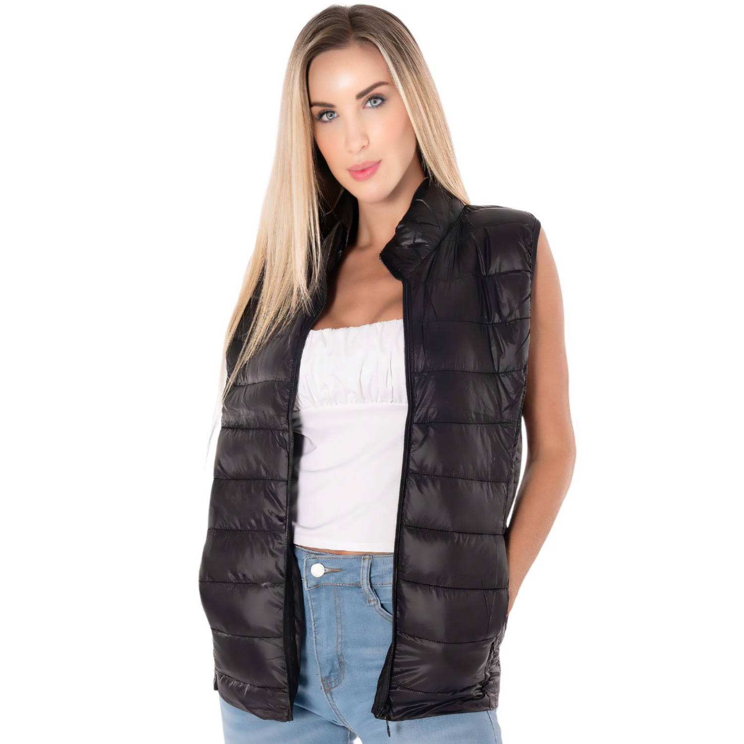 Chaleco Capitonado Chal-1001 Negro para Mujer