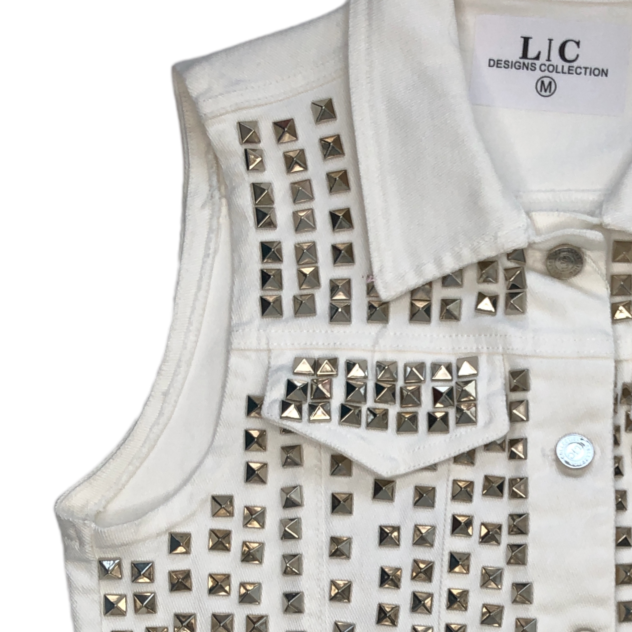 Foto 5 | Chaleco Blanco Con Estoperoles Lc