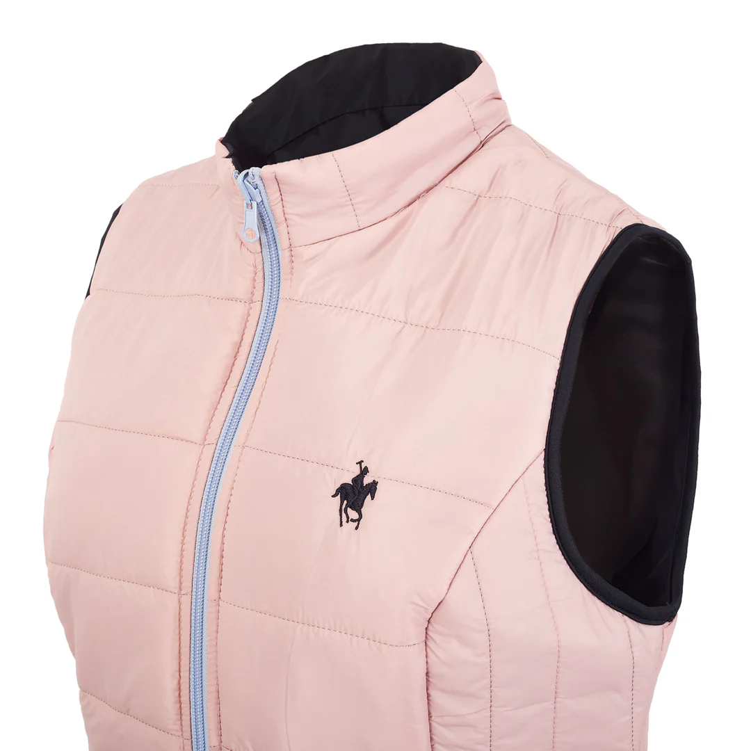 Foto 4 pulgar | Chaleco Doble Vista Polo Team Negro/Malva para Dama