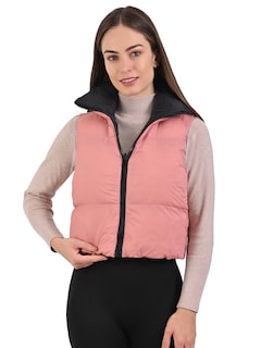 Foto 1 | Chaleco Dama Capitonado Acolchado Reversible Doble Vista Rosa Claro