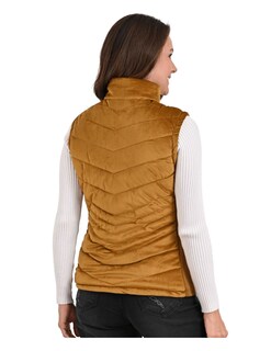 Foto 3 | Chaleco Afelpado Aterciopelado Para Mujer Tipo Velur Camel