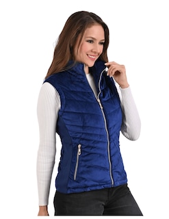 Foto 1 | Chaleco Afelpado Para Mujer Cardigan Aterciopelado Tipo Velur Azul Marino