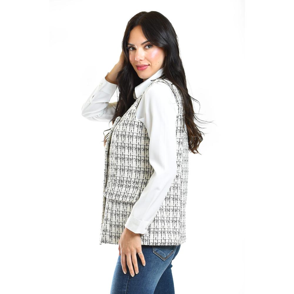Foto 2 | Chaleco Tweed Roman Fashion /juvenil, 2435 (negro) Negro