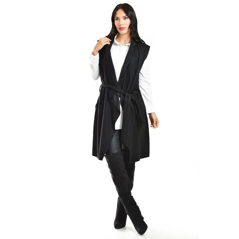 Foto 1 | Chaleco Asimetrico Tipo Gamuza Romann Fashion /juvenil, 2180 (negro) Negro