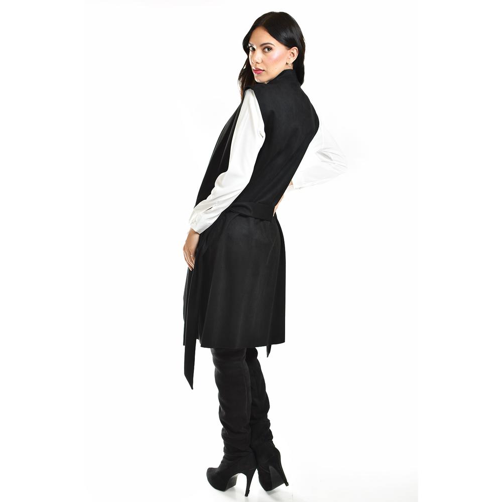 Foto 4 pulgar | Chaleco Asimetrico Tipo Gamuza Romann Fashion /juvenil, 2180 (negro) Negro