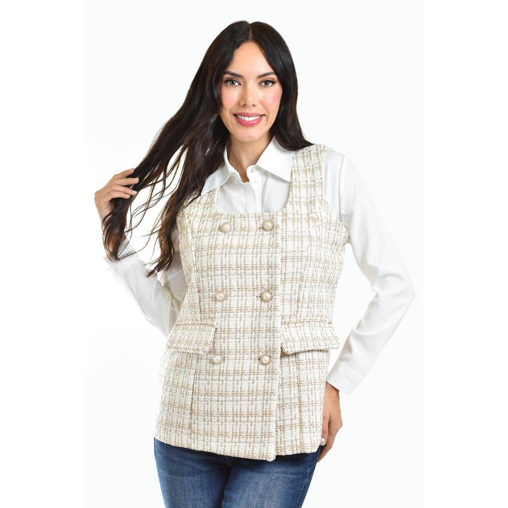 Foto 1 | Chaleco Tweed Roman Fashion /juvenil, 2435 (beige) Beige