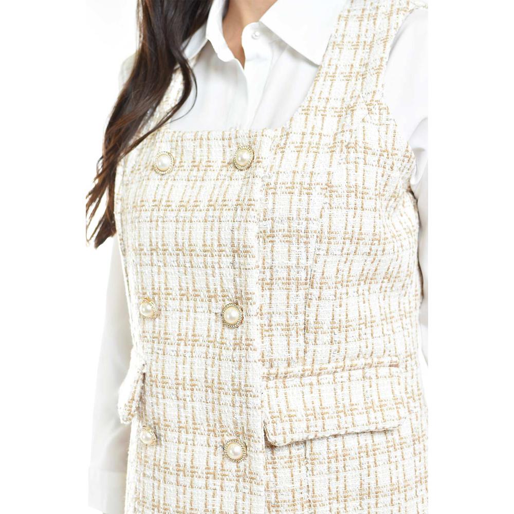 Foto 5 pulgar | Chaleco Tweed Roman Fashion /juvenil, 2435 (beige) Beige