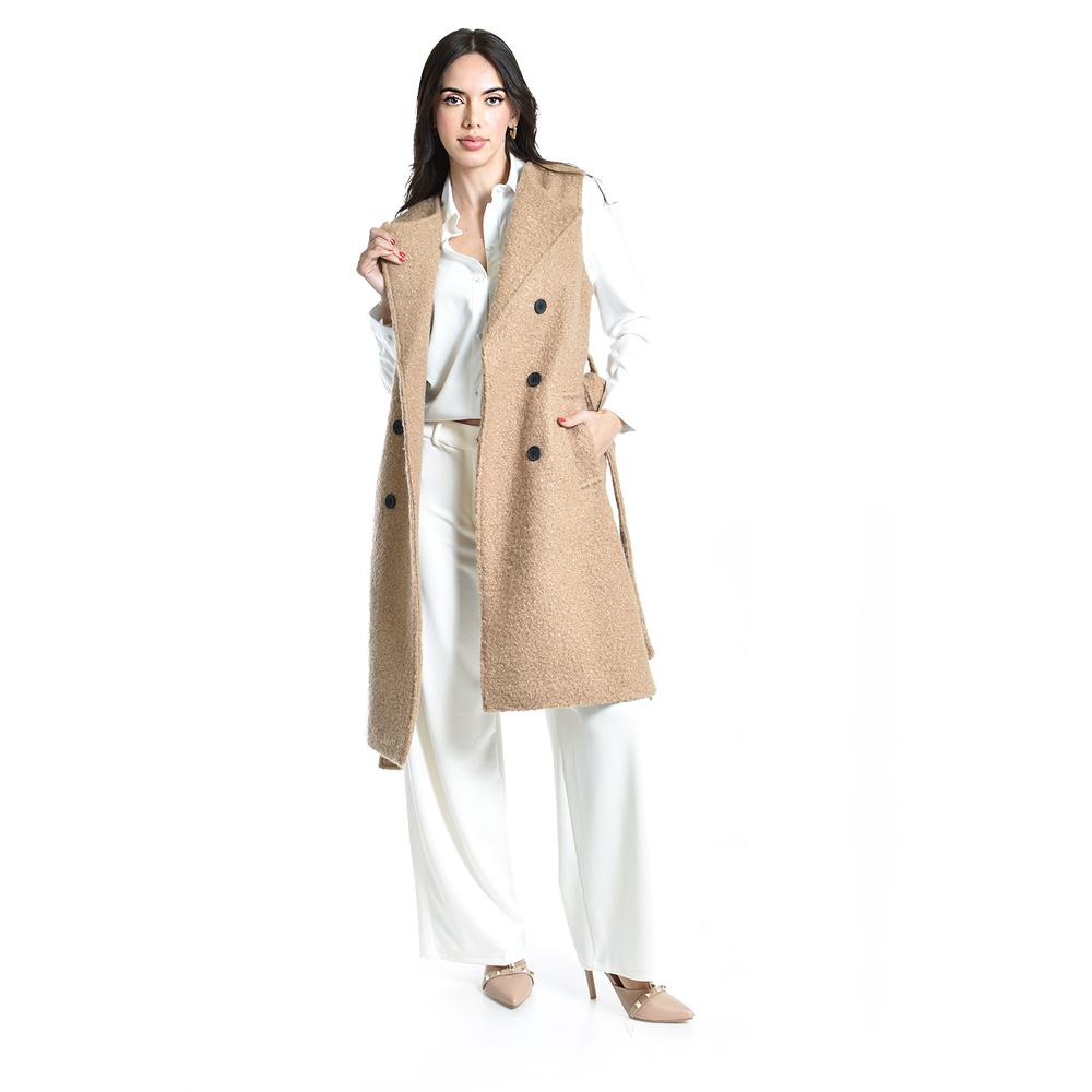 Chaleco Teddy Con Cinto Roman Fashion /juvenil, 123 (cafe) Cafe