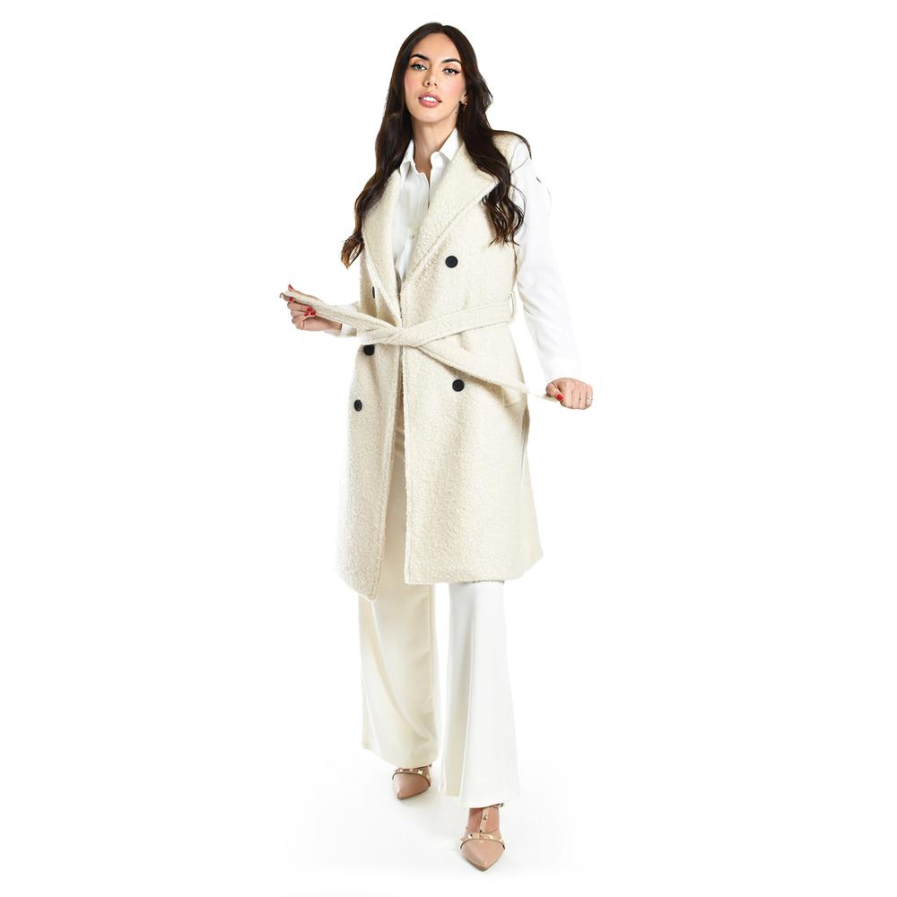 Chaleco Teddy Con Cinto Roman Fashion /juvenil, 123 (hueso) Beige