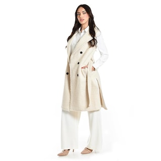 Foto 3 | Chaleco Teddy Con Cinto Roman Fashion /juvenil, 123 (hueso) Beige