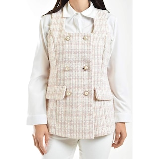 Foto 4 | Chaleco Tweed Roman Fashion /juvenil, 2435 (rosa) Rosa