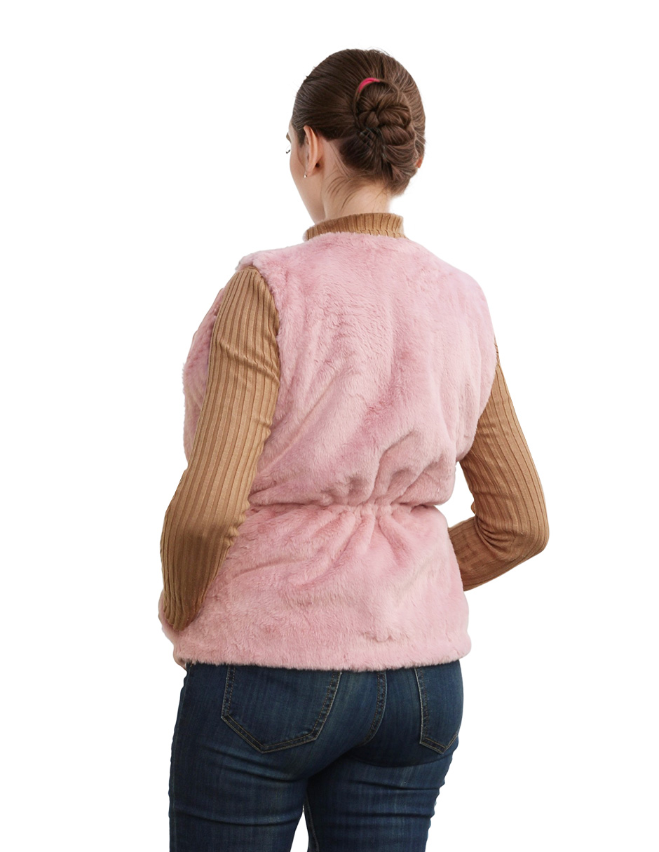 Foto 4 pulgar | Chaleco Casual De Peluche Bomy Para Mujer Color Blanco