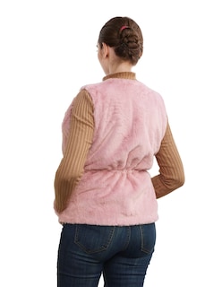 Foto 3 | Chaleco Casual De Peluche Bomy Para Mujer Color Blanco
