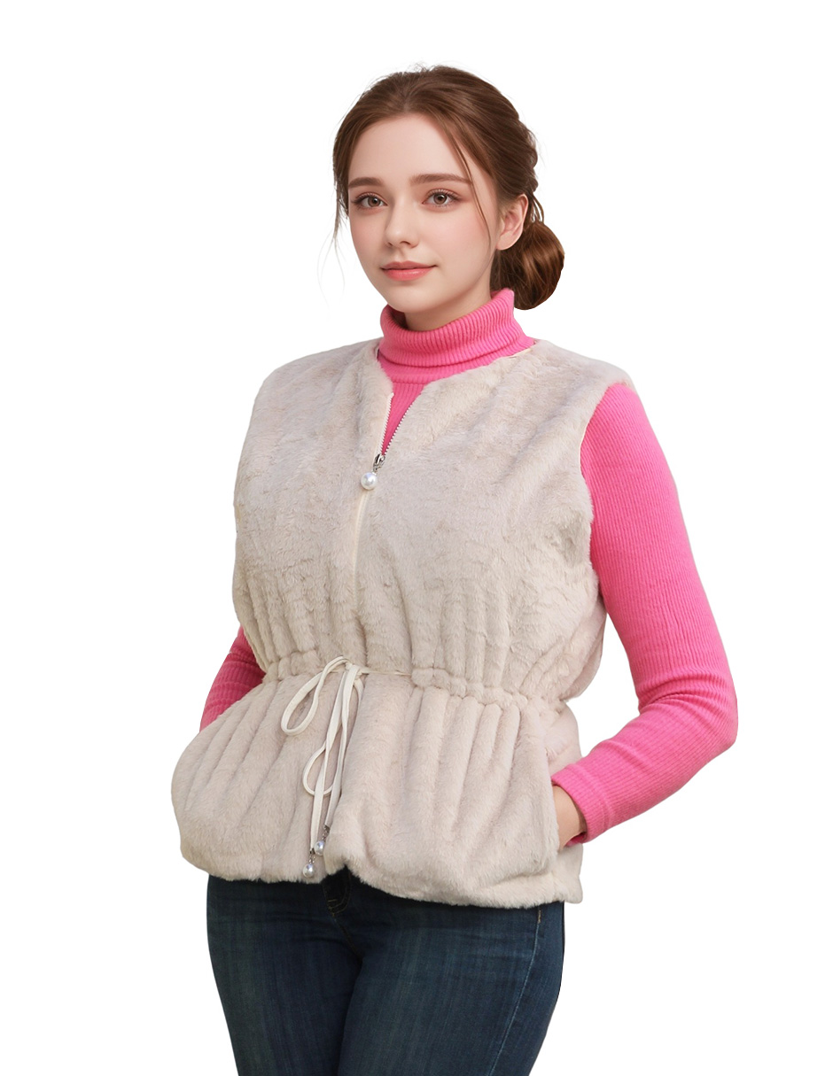 Foto 1 | Chaleco Casual De Peluche Bomy Para Mujer Color Blanco