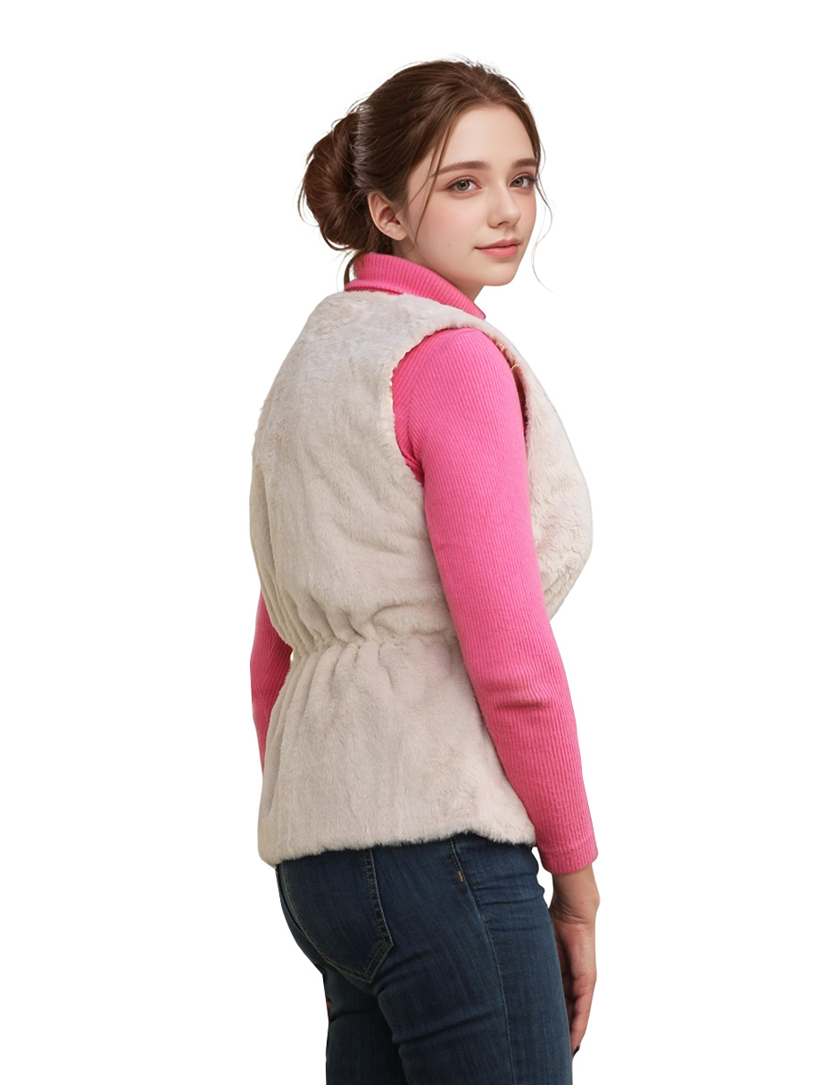 Foto 4 pulgar | Chaleco Casual De Peluche Bomy Para Mujer Color Blanco