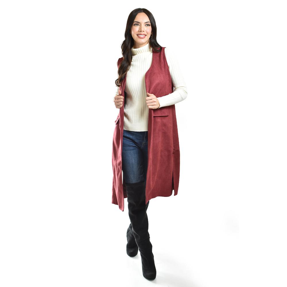 Foto 4 | Chaleco Largo Tipo Gamuza Roman Fashion Juvenil 3905 Vino
