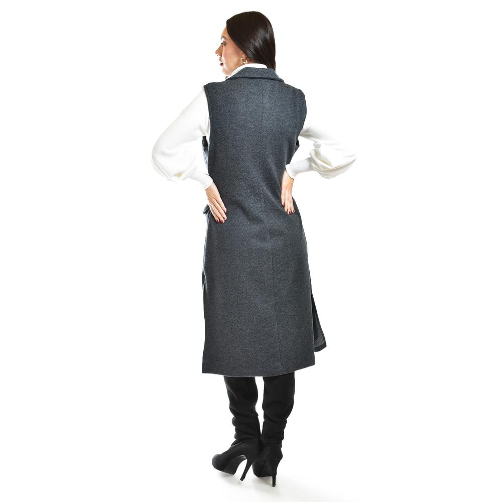 Foto 4 pulgar | Chaleco Largo Con Textura Roman Fashion /juvenil, 2056 (gris Obscuro) Gris