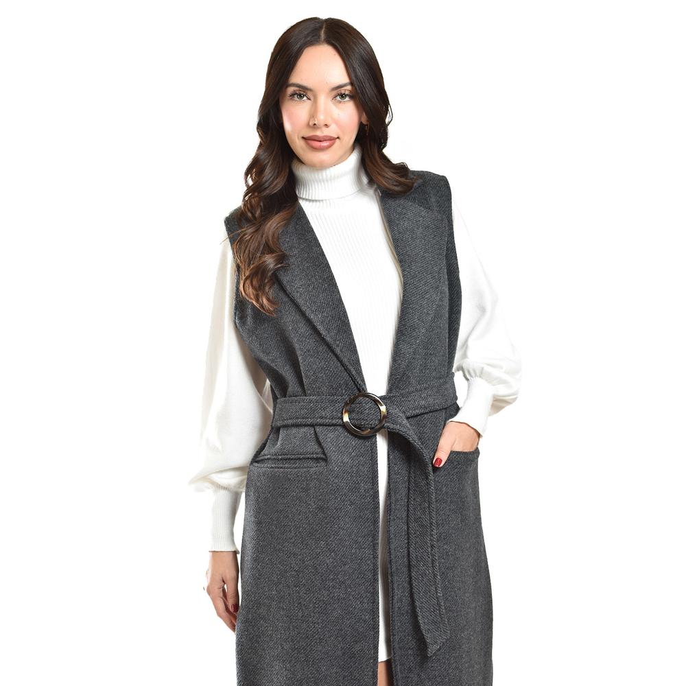Foto 5 | Chaleco Largo Con Textura Roman Fashion /juvenil, 2056 (gris Obscuro) Gris