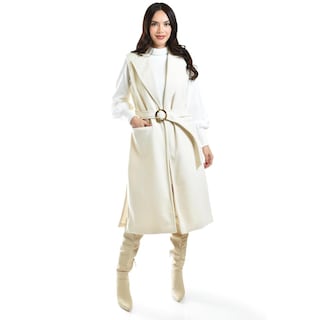 Foto 1 | Chaleco Largo Con Textura Roman Fashion /juvenil, 2056 (hueso) Beige