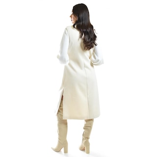 Foto 3 | Chaleco Largo Con Textura Roman Fashion /juvenil, 2056 (hueso) Beige