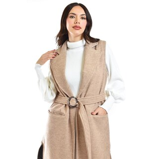 Foto 4 | Chaleco Largo Con Textura Roman Fashion /juvenil, 2056 (cafe) Cafe