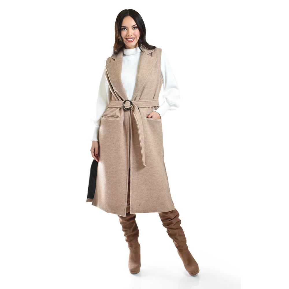 Foto 6 | Chaleco Largo Con Textura Roman Fashion /juvenil, 2056 (cafe) Cafe