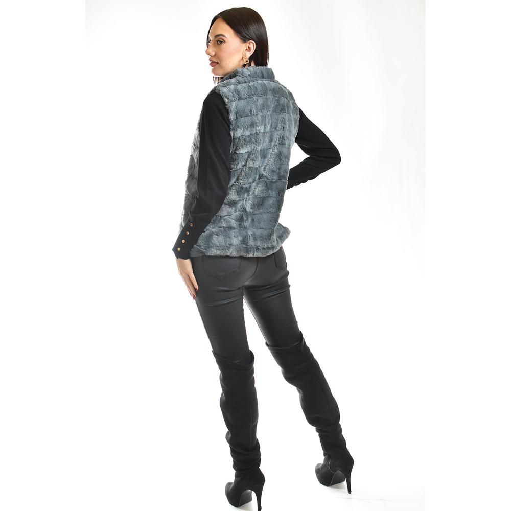Foto 3 | Chaleco De Pelo Sintetico Roman Fashion /juvenil, 3902 (gris) Gris