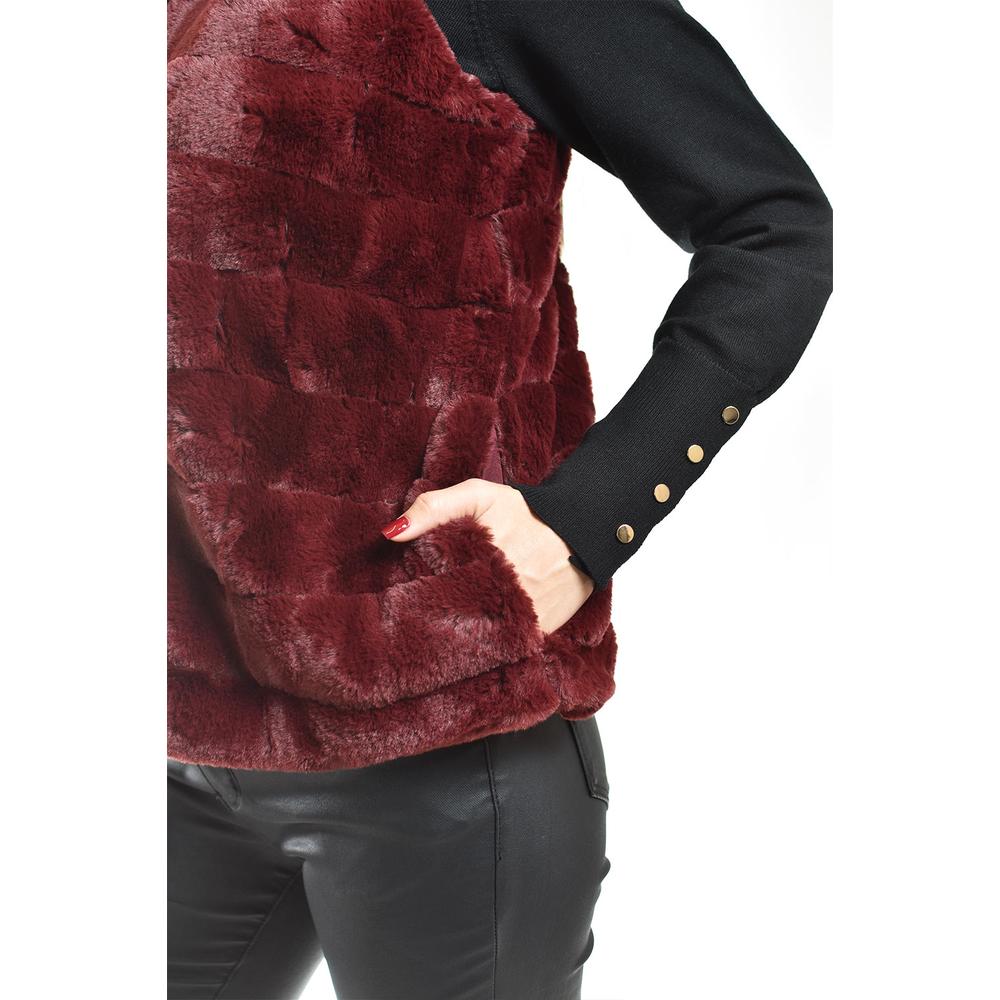 Foto 4 | Chaleco De Pelo Sintetico Roman Fashion /juvenil, 3902 (vino) Vino