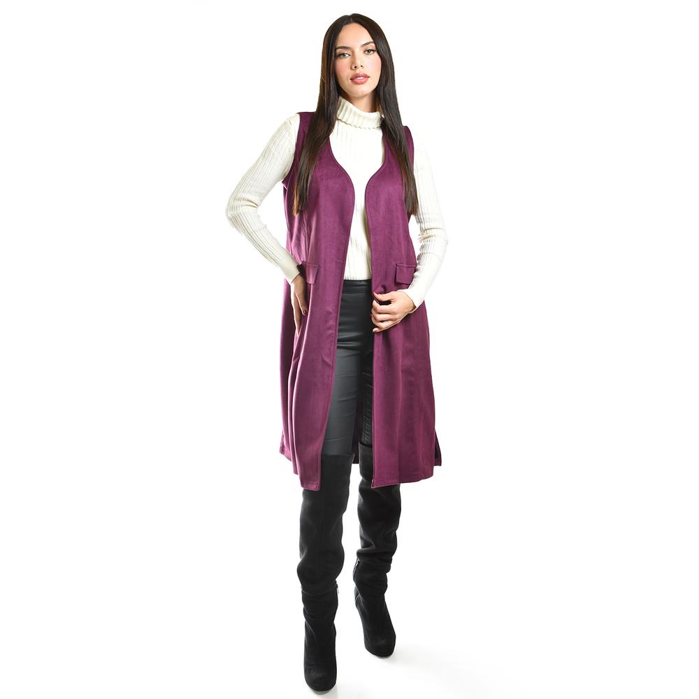 Foto 1 | Chaleco Largo Tipo Gamuza Roman Fashion /juvenil, 3905 (magenta) Fucsia Oscuro