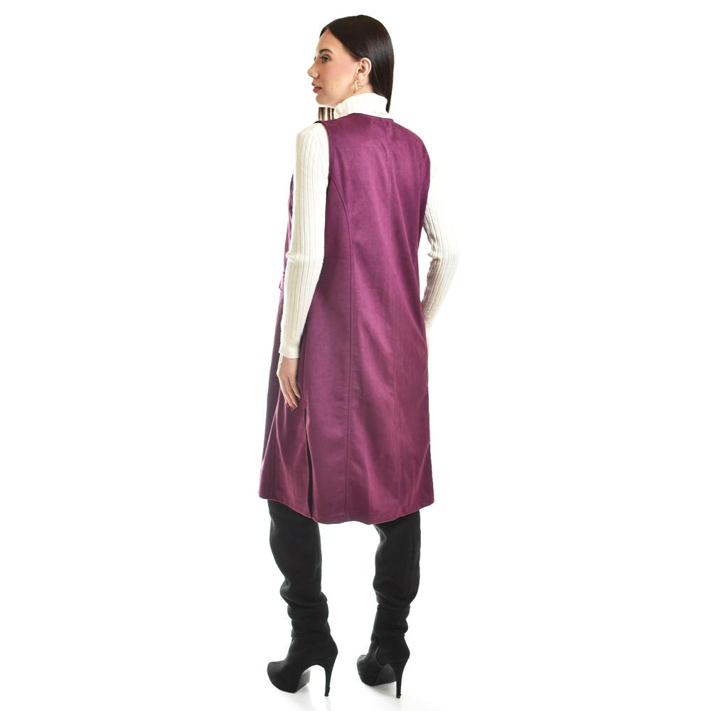 Foto 4 pulgar | Chaleco Largo Tipo Gamuza Roman Fashion /juvenil, 3905 (magenta) Fucsia Oscuro